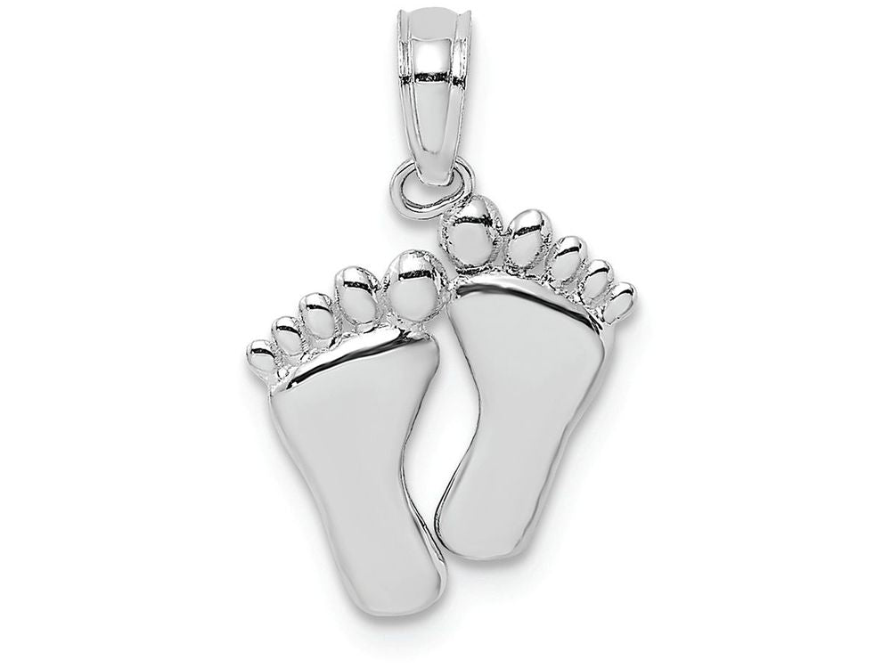 FJC Finejewelers 14k White Gold Double Feet - Hp Hang Ten Styele Charm