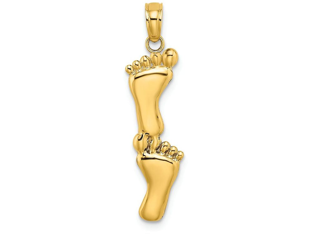 FJC Finejewelers 14k Yellow Gold Double Vertical Feet Charm