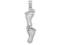 FJC Finejewelers 14k White Gold Double Vertical Feet Charm