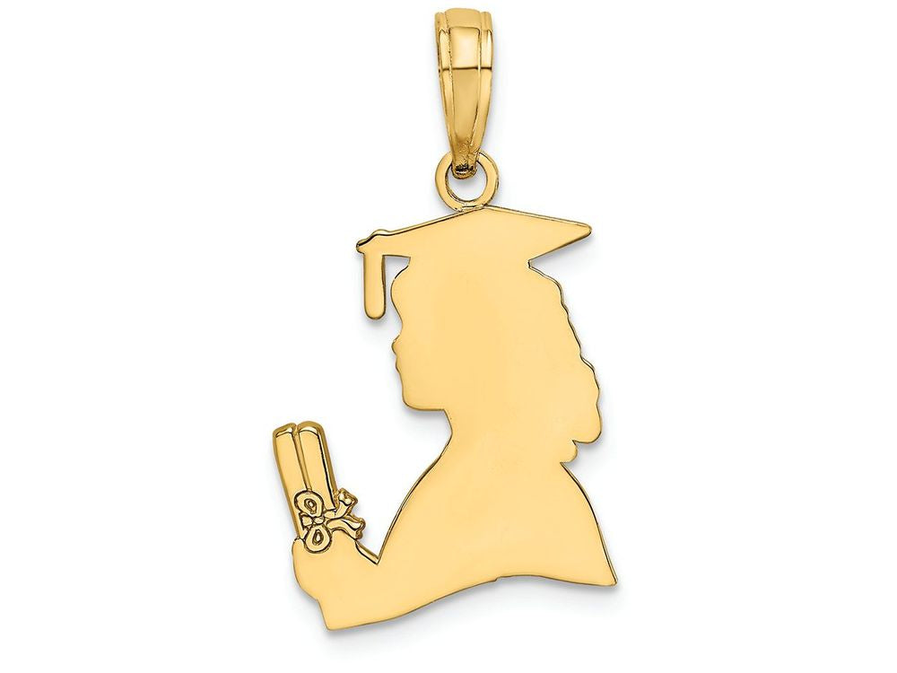 FJC Finejewelers 14k Yellow Gold Female Graduation Profile with Diploma - Charm