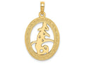 FJC Finejewelers 14k Yellow Gold Chinese "love" Symbol In Engraved Oval Frame Charm