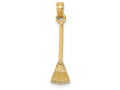 FJC Finejewelers 14k Yellow Gold 3d Leaf Rake Garden Tool Charm