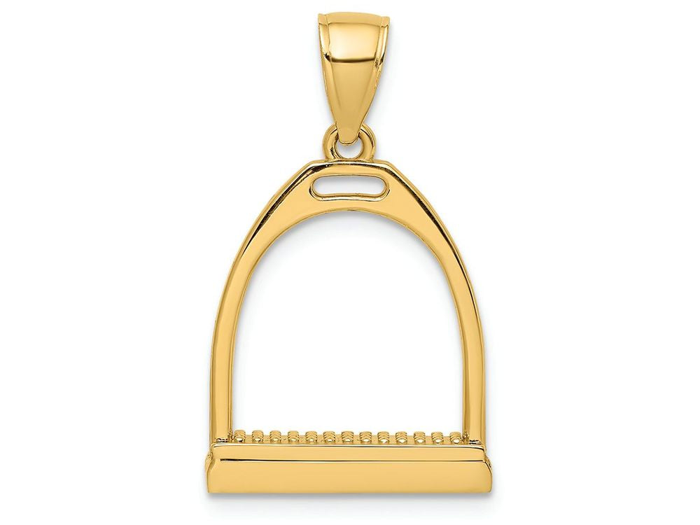 FJC Finejewelers 14k Yellow Gold 3d Large Horse Stirrup Charm