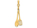 FJC Finejewelers 14k Yellow Gold 3d Wooden Spoon Spatula Collection Moveable Charm