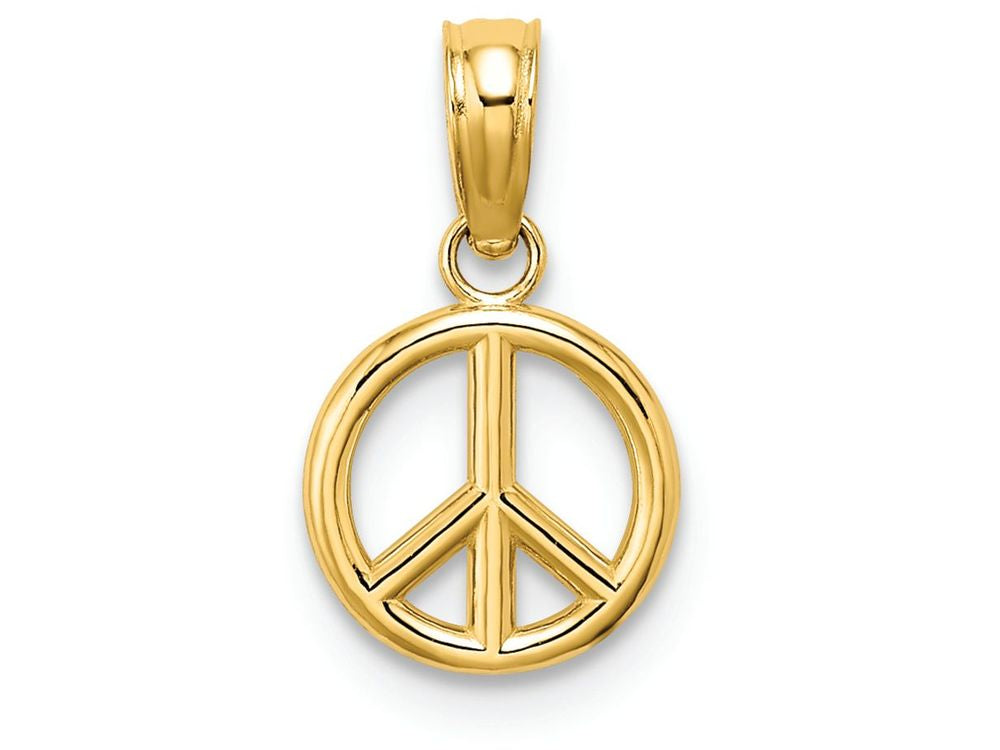 FJC Finejewelers 14k Yellow Gold 3d Peace Symbol - Mini Charm