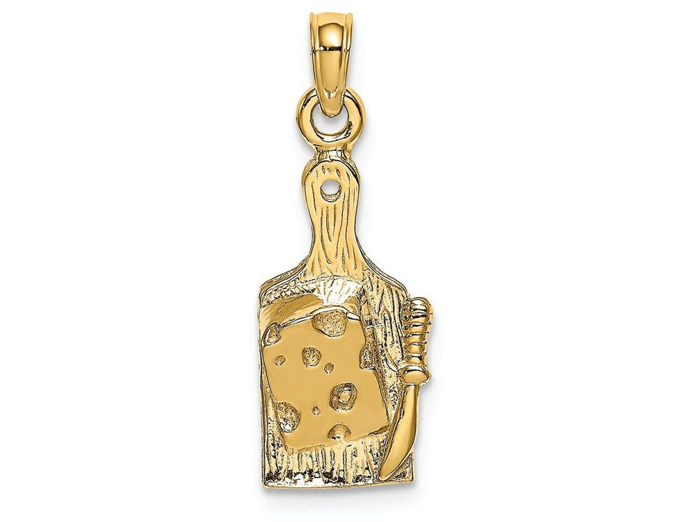 FJC Finejewelers 14k Yellow Gold Cheese Board with Knife Charm