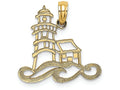 FJC Finejewelers 14k Yellow Gold Lighthouse with Water Charm