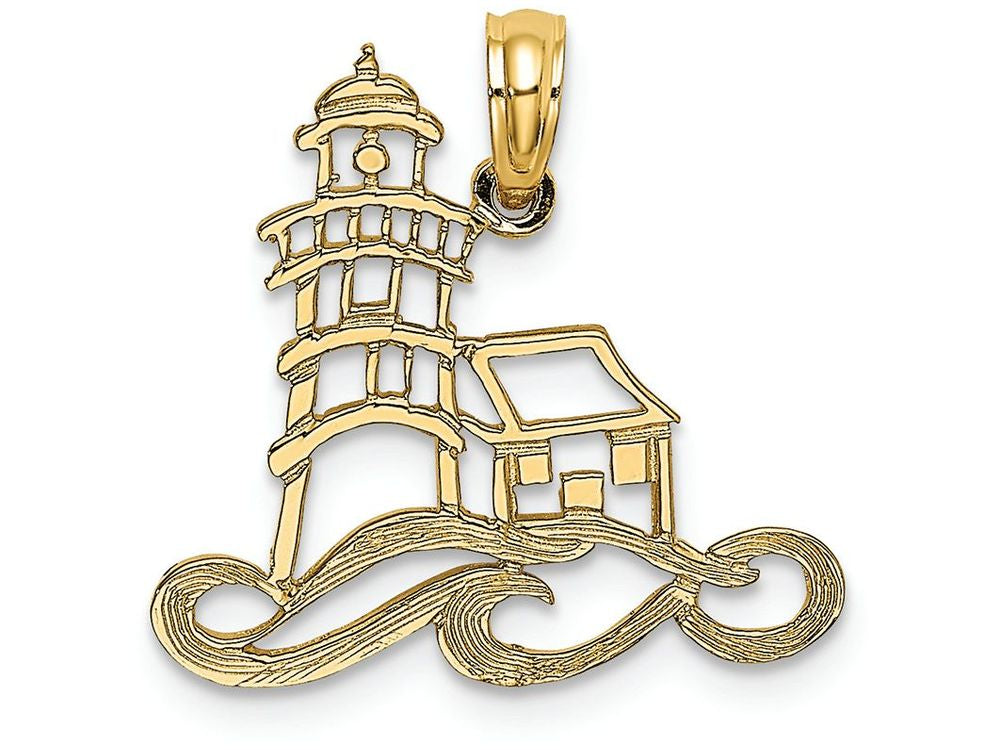 FJC Finejewelers 14k Yellow Gold Lighthouse with Water Charm