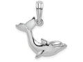 FJC Finejewelers 14k White Gold Dolphin-tail Up Polish Charm