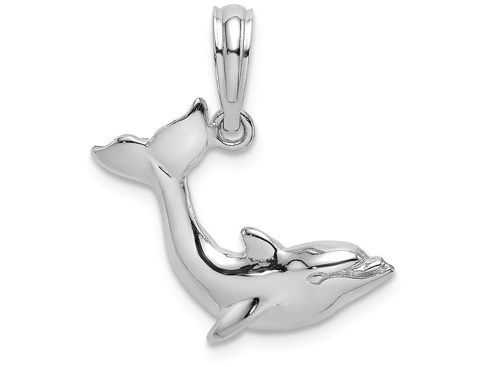 FJC Finejewelers 14k White Gold Dolphin-tail Up Polish Charm