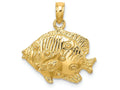 FJC Finejewelers 14k Yellow Gold Fish Polish Engraved Charm