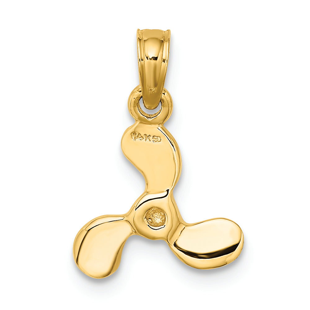 FJC Finejewelers 14k Yellow Gold 3d Mini Three Blade Propeller Charm