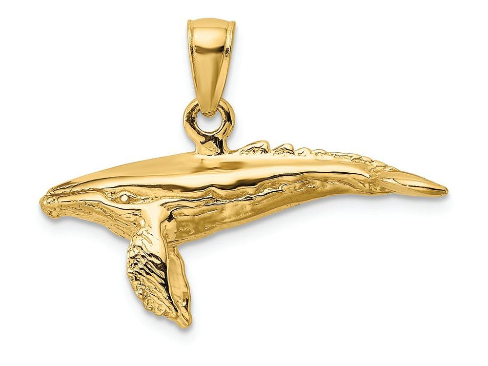 FJC Finejewelers 14k Yellow Gold 3d Humpback Whale with Underside Charm