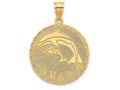 FJC Finejewelers 14k Yellow Gold Jamaica Dolphins On Disk Charm
