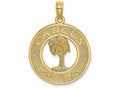 FJC Finejewelers 14k Yellow Gold Cancun On Round Frame with Palm Tree Center Charm
