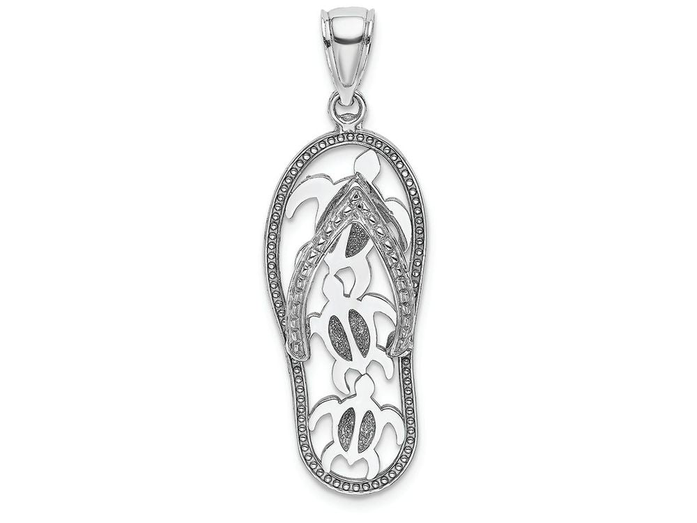 FJC Finejewelers 14k White Gold White Triple Turtle Flip-flop [] Charm