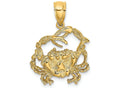 FJC Finejewelers 14k Yellow Gold Crab Charm