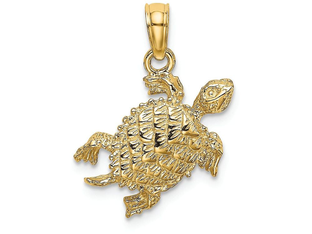FJC Finejewelers 14k Yellow Gold Sea Turtle with Tail Charm