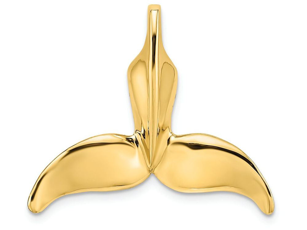 FJC Finejewelers 14k Yellow Gold 3d Whale Tail Polish Engraved Charm