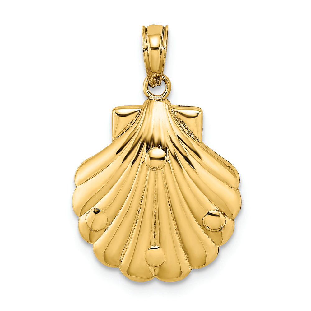 FJC Finejewelers 14k Yellow Gold Shell with Mini Double Starfish Coral Charm