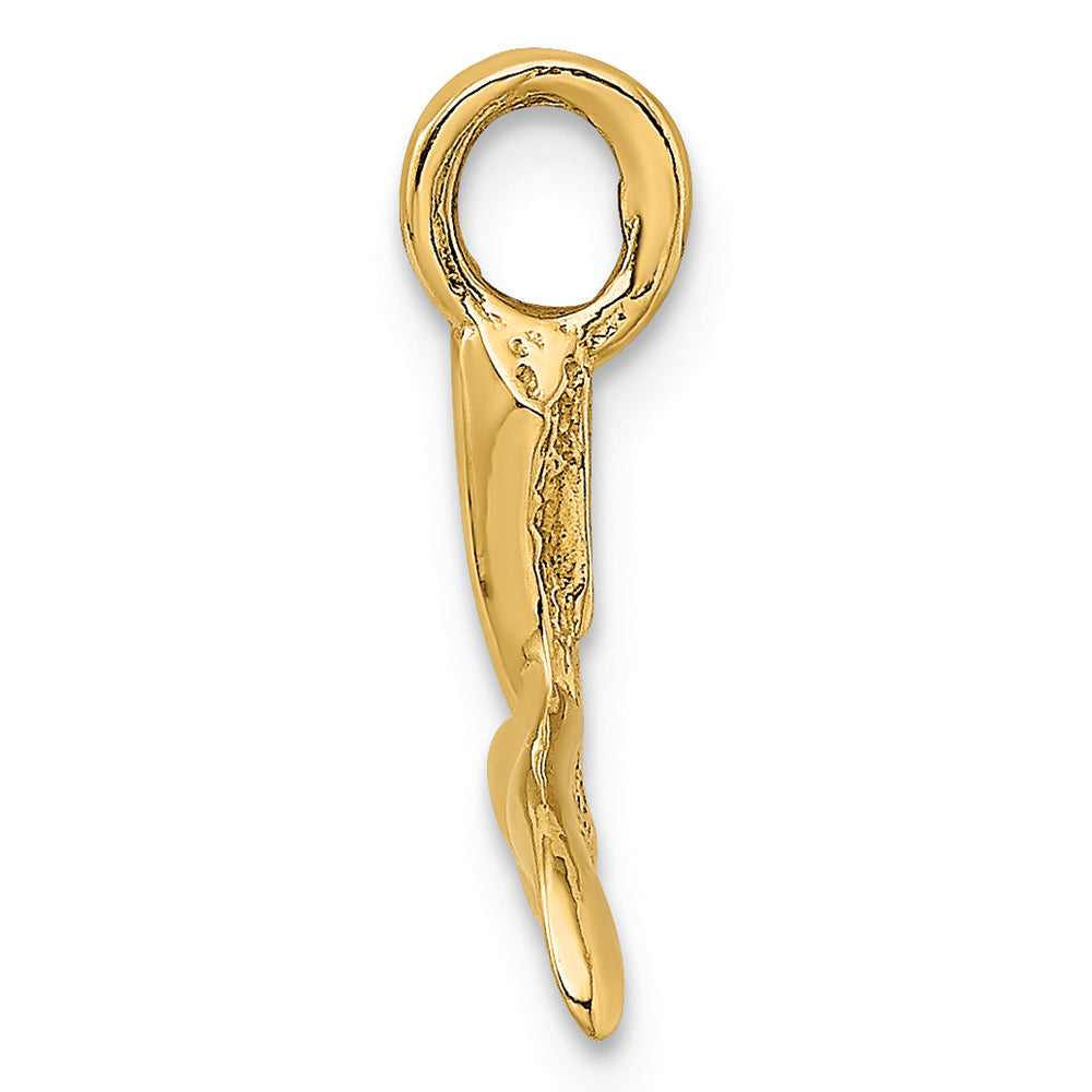 FJC Finejewelers 14k Yellow Gold 3d Whale Tail Charm