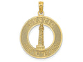 FJC Finejewelers 14k Yellow Gold Mystic Ct On Round Frame with Lighthouse Center Charm