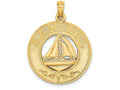 FJC Finejewelers 14k Yellow Gold Sanibel On Round Frame with Sailboat Center Charm