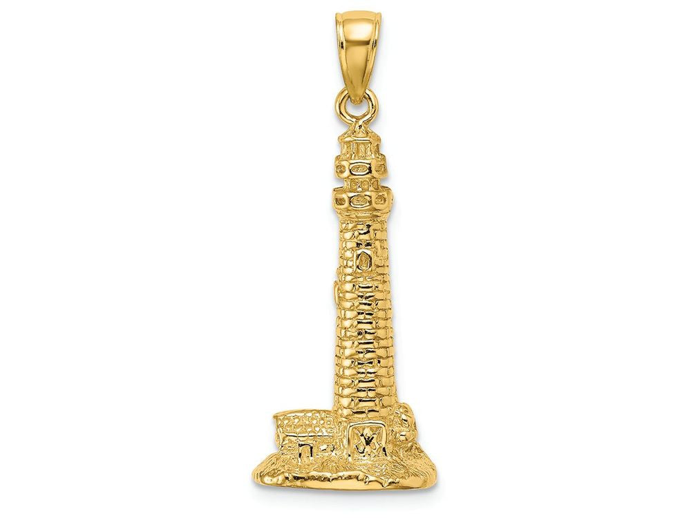 FJC Finejewelers 14k Yellow Gold 3d Cape May Nj Lighthouse Charm