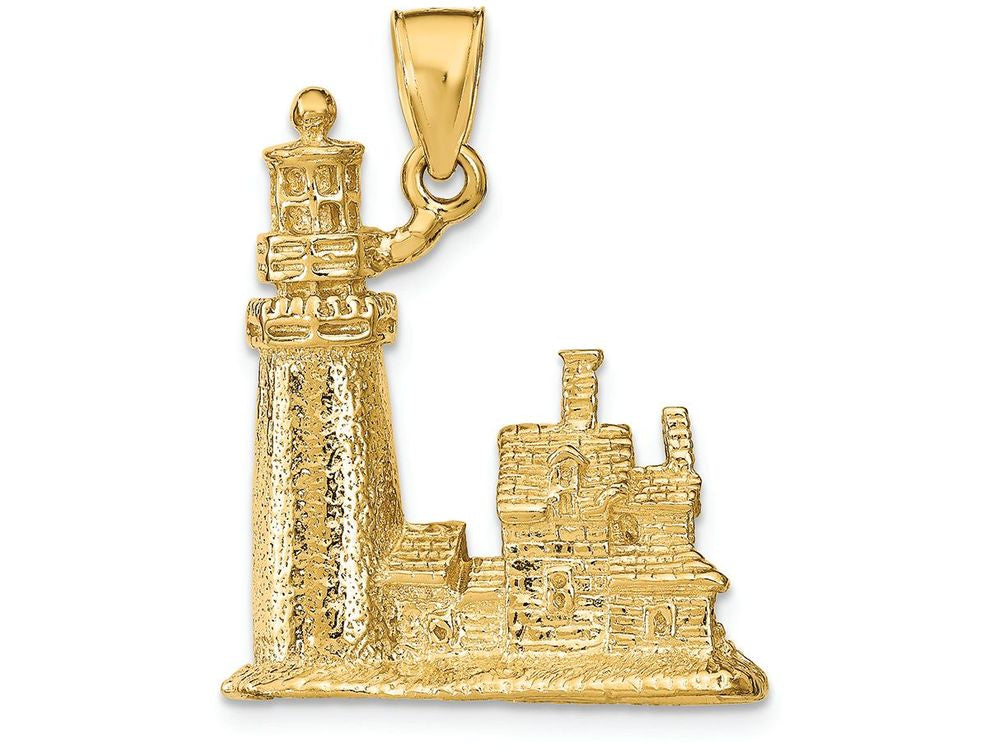 FJC Finejewelers 14k Yellow Gold 3d Cape Cod Lighthouse  Ma Charm