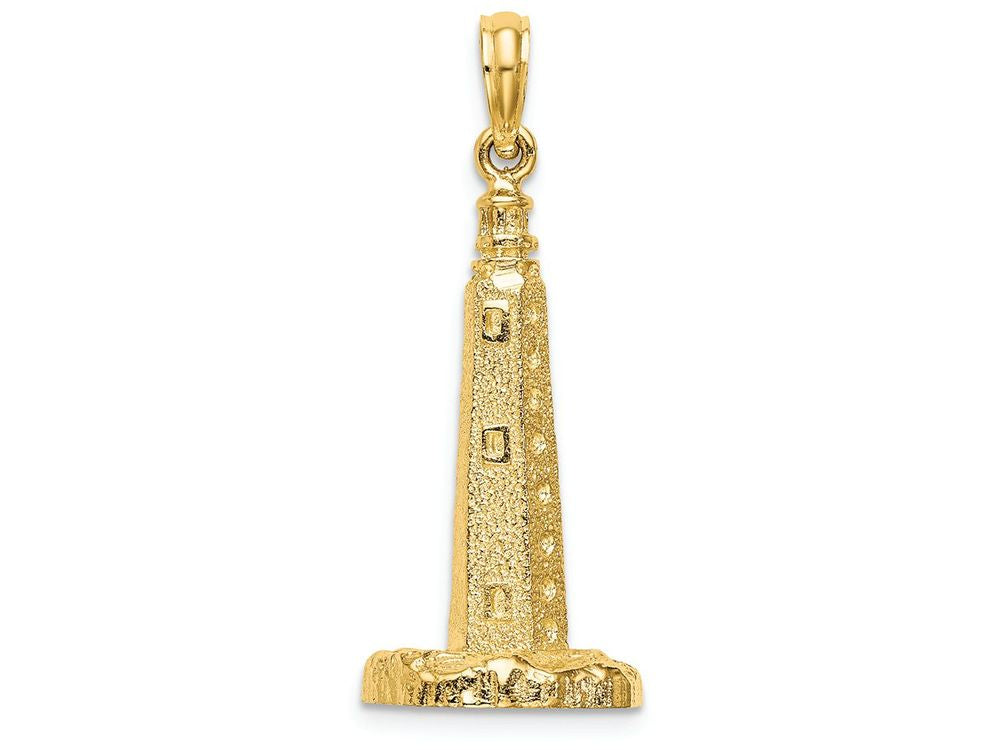 FJC Finejewelers 14k Yellow Gold 3d Cape Henlopen Lighthouse  De Charm