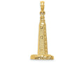 FJC Finejewelers 14k Yellow Gold 3d Cape Henlopen Lighthouse  De Charm