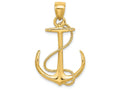 FJC Finejewelers 14k Yellow Gold 3d Anchor with Rope Polish Charm