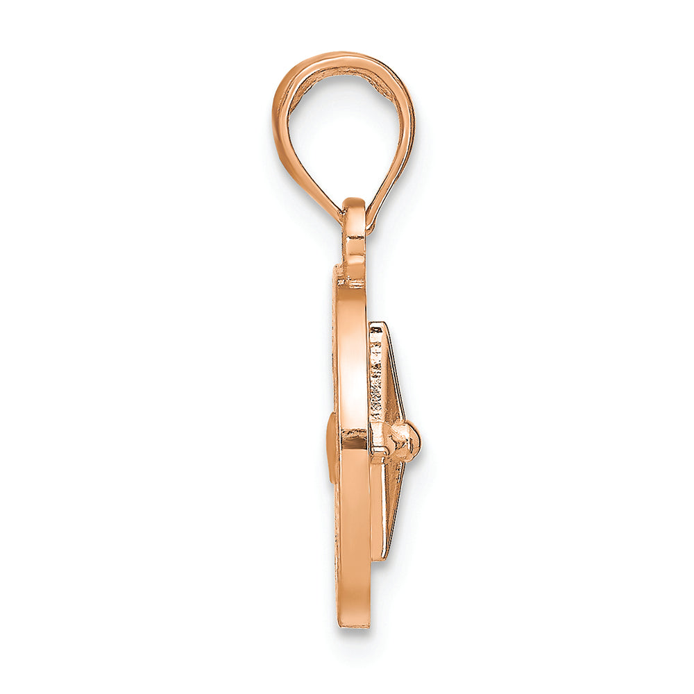FJC Finejewelers 14k Rose Gold Nautical Compass White Needle Charm