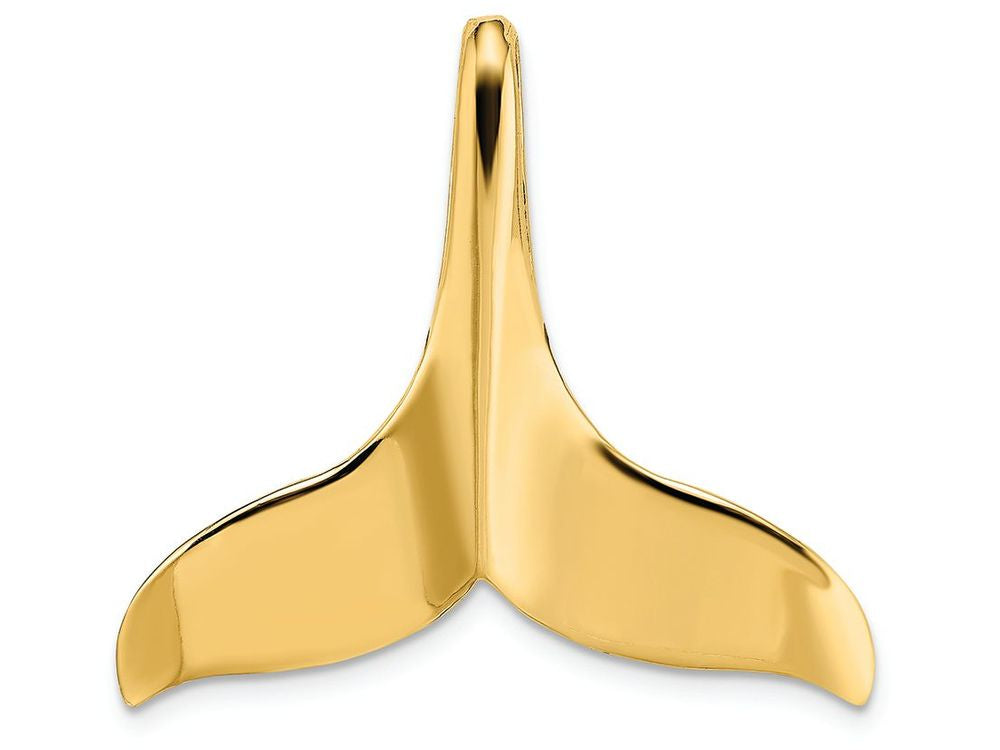 FJC Finejewelers 14k Yellow Gold 3d Whale Tail Polish Hidden Bail Charm
