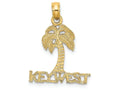 FJC Finejewelers 14k Yellow Gold Key West Under Palm Treeflat Charm