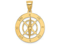 FJC Finejewelers 14k Yellow Gold Nautical Compass with Moveable Needle Charm