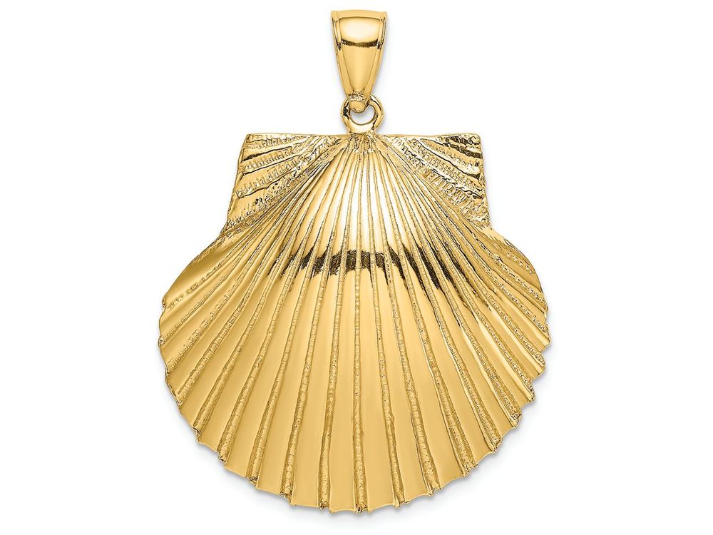 FJC Finejewelers 14k Yellow Gold 3d Scallop Shell Polish Charm