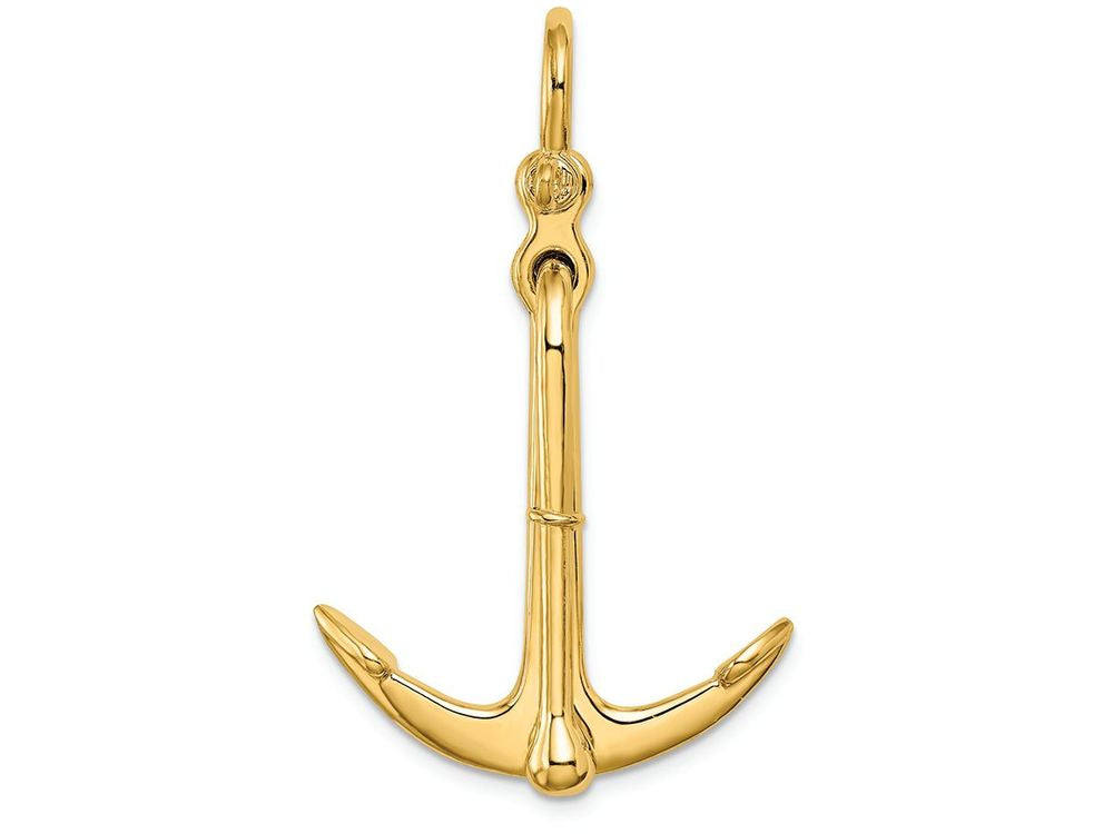 FJC Finejewelers 14k Yellow Gold 3d Kedge Anchor2 Piece Moveable Shackle Bail Charm