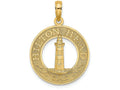 FJC Finejewelers 14k Yellow Gold Hilton Head On Round Frame with Lighthouse Center Charm