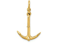 FJC Finejewelers 14k Yellow Gold 3d Kedge Anchor2 Piece Moveable Shackle Bail Charm