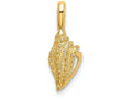 FJC Finejewelers 14k Yellow Gold Mini Conch Shellopen Side with Fixed Bail Charm