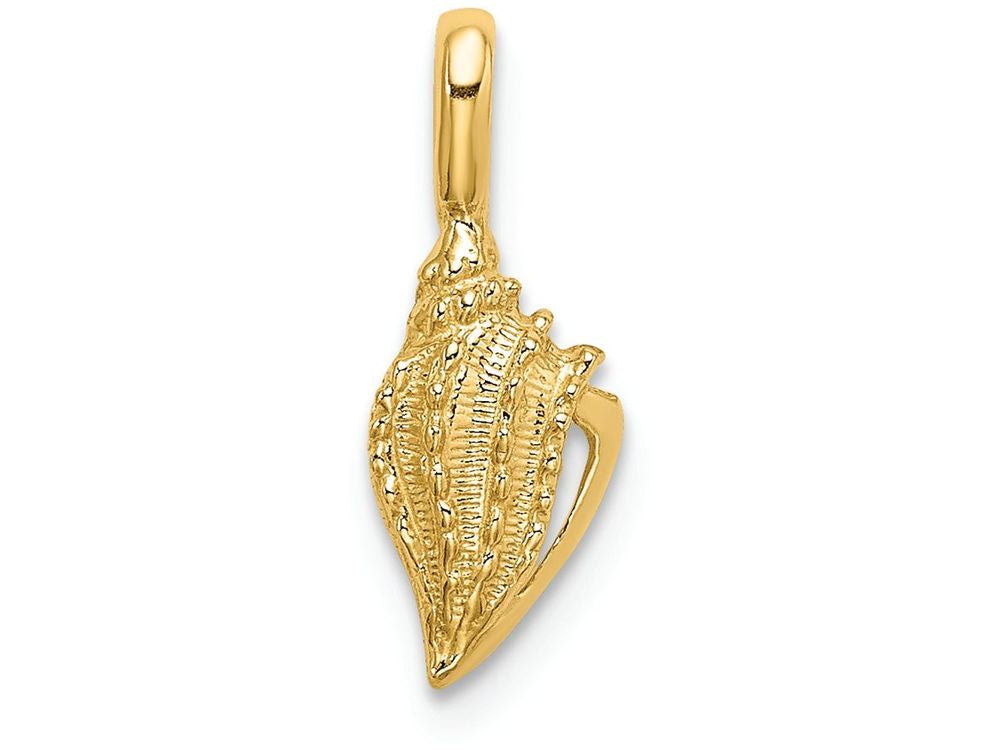 FJC Finejewelers 14k Yellow Gold Mini Conch Shellopen Side with Fixed Bail Charm