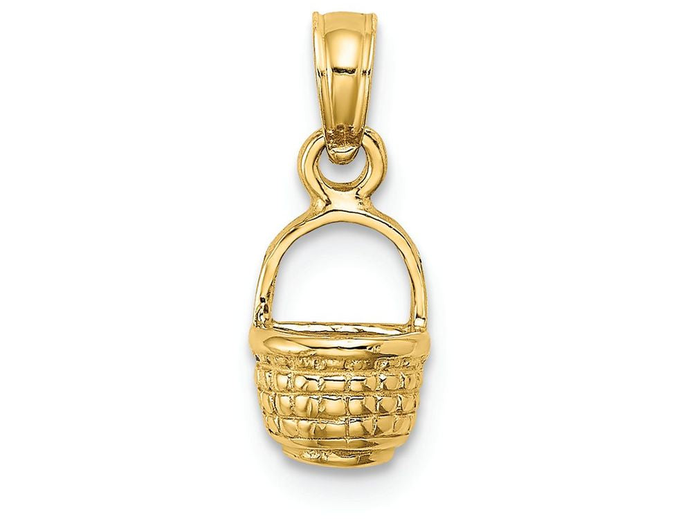 FJC Finejewelers 14k Yellow Gold Mini Basket Charm Flat Back