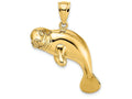 FJC Finejewelers 14k Yellow Gold Manatee Swimming Charm