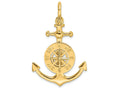 FJC Finejewelers 14k Yellow Gold 3d Small Anchor with Nautical Compass (shackle Bail) Charm