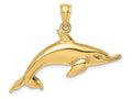 FJC Finejewelers 14k Yellow Gold Swimming Dolphinhp1 Of 2 Charm