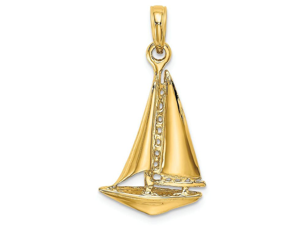 FJC Finejewelers 14k Yellow Gold 3d Sailboat Charm
