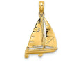 FJC Finejewelers 14k Yellow Gold 3d Sailboat Charm