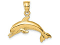 FJC Finejewelers 14k Yellow Gold Dolphin Jumping with Mouth Open Hp Charm