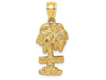 FJC Finejewelers 14k Yellow Gold Aruba On Palm Tree Charm
